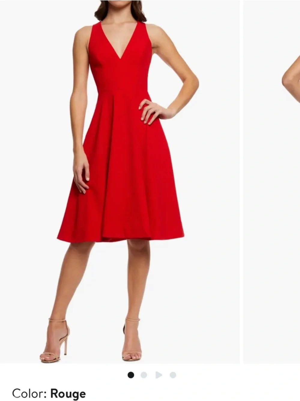 Dress The Population Catalina Fit & Flare Cocktail Dress Rouge NWOT Size M - Picture 1 of 9